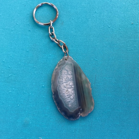 Sale! Gorgeous smoky colored agate key chain - Picture 1 of 2